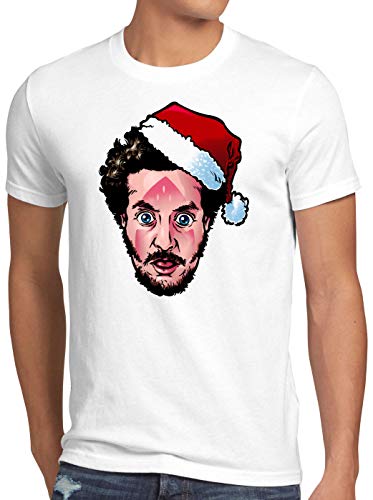 style3 Bandit Marv Herren T-Shirt Kevin bügeleisen allein Weihnachten, Größe:XXL, Farbe:Weiß von style3