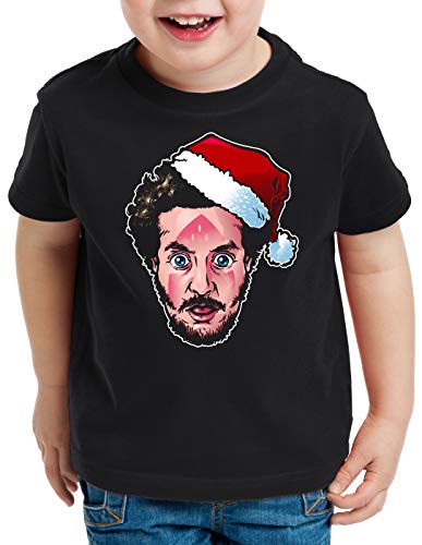 style3 Bandit Marv T-Shirt für Kinder Kevin bügeleisen allein Weihnachten, Farbe:Schwarz, Größe:116 von style3