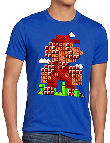 style3 Bros Level Herren T-Shirt klempner 8bit Japan Mario, Größe:5XL von style3