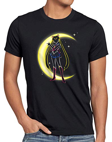 style3 Bunny Mondsichel Herren T-Shirt Sailor mondstein Luna Manga Moon Anime, Größe:L, Farbe:Schwarz von style3