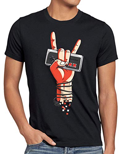 style3 Classic Rock Herren T-Shirt NES Controller Gamepad 8-Bit Konsole Gamer, Größe:XL von style3