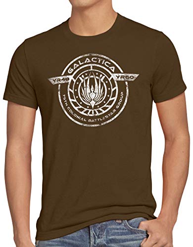 style3 Colonial Battlestar Group Herren T-Shirt Galactica Space, Größe:M, Farbe:Braun von style3