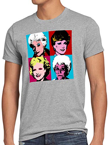 style3 Color Girls Herren T-Shirt golden Florida Sitcom Warhol, Größe:5XL, Farbe:Grau meliert von style3