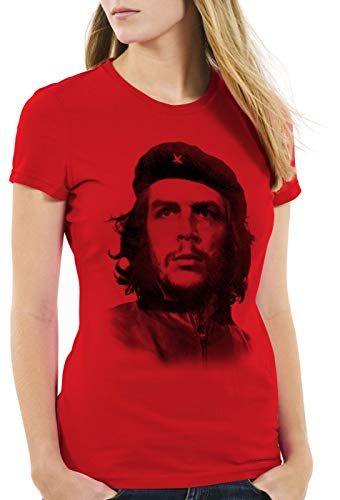 style3 Cuba Liberta Damen T-Shirt Kuba revolutionär Revolution, Farbe:Rot, Größe:XXL von style3