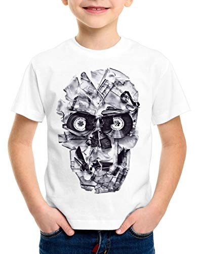 style3 DJ Skull T-Shirt für Kinder Tape 80er Tape 80er Kassette Totenkopf, Größe:128 von style3