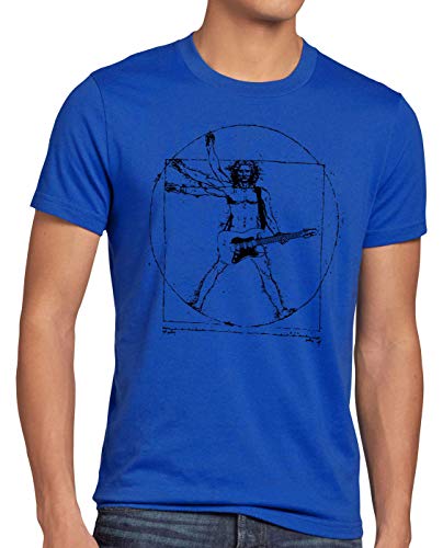 style3 Da Vinci Rock Herren T-Shirt Musik Festival, Größe:5XL, Farbe:Blau von style3