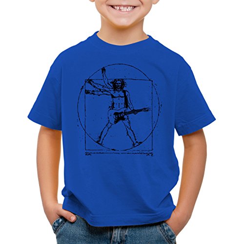 style3 Da Vinci Rock T-Shirt für Kinder Musik Festival, Farbe:Blau;Größe:164 von style3