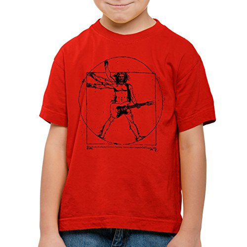 style3 Da Vinci Rock T-Shirt für Kinder Musik Festival, Farbe:Rot;Größe:128 von style3