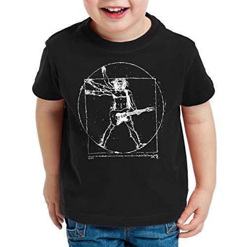 style3 Da Vinci Rock T-Shirt für Kinder Musik Festival, Farbe:Schwarz;Größe:152 von style3