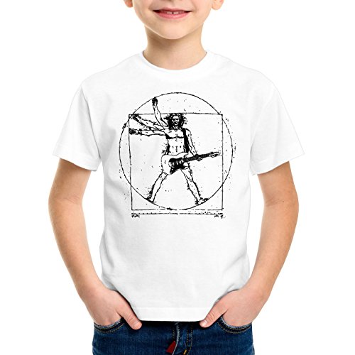 style3 Da Vinci Rock T-Shirt für Kinder Musik Festival, Farbe:Weiß;Größe:164 von style3