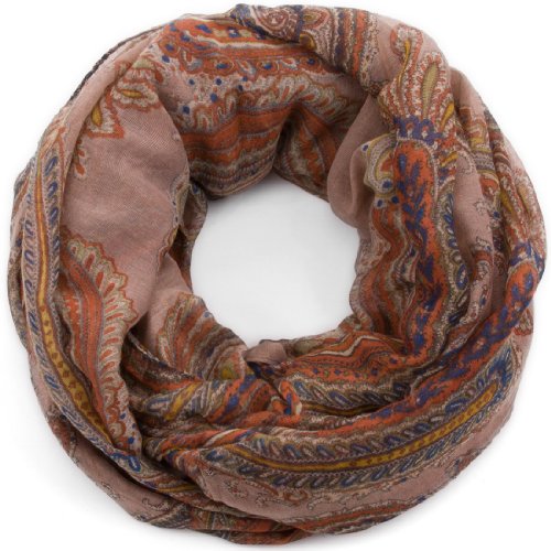 style3 Damen Loop-Schal mit orientalischem Ornament Muster in verschiedenen Farben, SCHAL Farbe:Beige von style3