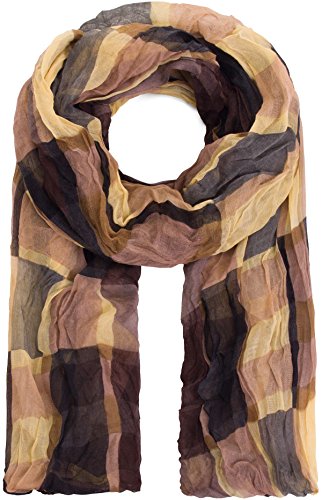 style3 Damen Schal Moderner grafisch-gemusterter Crinkle-Schal in verschiedenen Farben One size Damenschal, SCHAL Farbe:Sand von style3