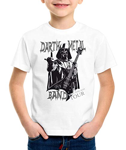 style3 Darth Metal Band Kinder T-Shirt, Farbe:Weiß, Größe:128 von style3