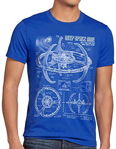 style3 Deep Space Nine Herren T-Shirt Trek Trekkie Star, Größe:L, Farbe:Blau von style3