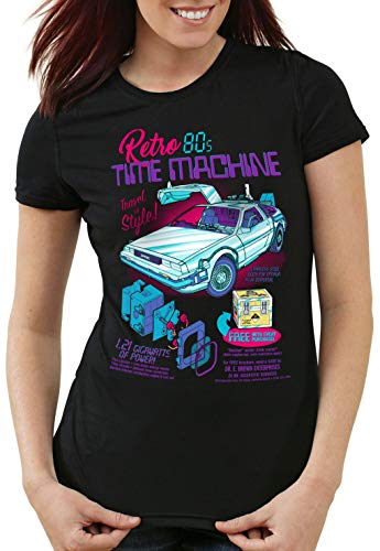 style3 Delorean Zeitmaschine Damen T-Shirt zeitreise 80er McFly Auto, Größe:M von style3