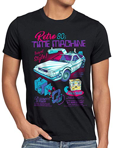 style3 Delorean Zeitmaschine Herren T-Shirt zeitreise 80er McFly Auto, Größe:3XL von style3