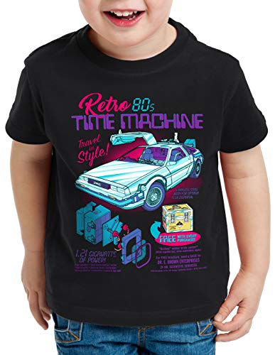 style3 Delorean Zeitmaschine T-Shirt für Kinder zeitreise 80er McFly Auto, Größe:104 von style3