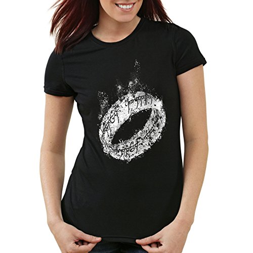 style3 Der Eine Ring Damen T-Shirt Fantasy, Farbe:Schwarz;Größe:M von style3