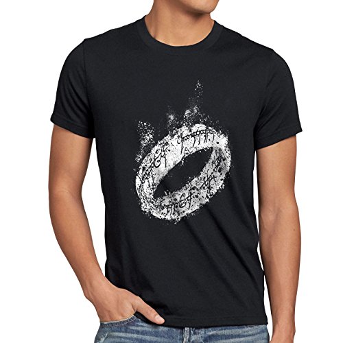 style3 Der Eine Ring Herren T-Shirt Fantasy, Größe:L;Farbe:Schwarz von style3