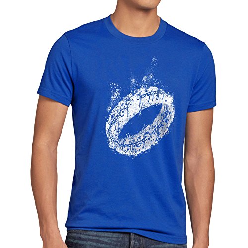 style3 Der Eine Ring Herren T-Shirt Fantasy, Größe:M;Farbe:Blau von style3