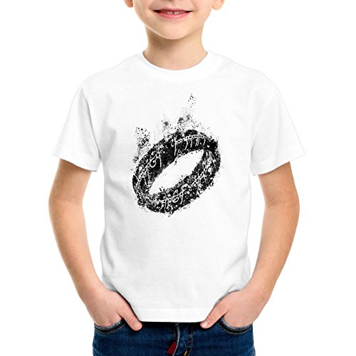 style3 Der Eine Ring T-Shirt für Kinder Fantasy, Farbe:Weiß;Größe:152 von style3