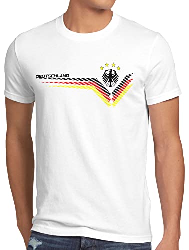 style3 Deutschland EM 2024 Herren T-Shirt Germany Fußball Europameisterschaft Trikot Mannschaft, Größe:M, Farbe:Weiß von style3