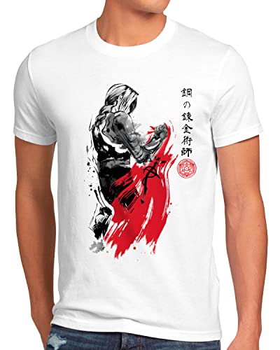 style3 Edwards Strength Herren T-Shirt Fullmetal Japan Anime Cosplay Roy Brotherhood, Größe:M von style3