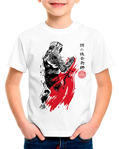 style3 Edwards Strength T-Shirt für Kinder Fullmetal Japan Anime Cosplay Roy Brotherhood, Größe:164 von style3