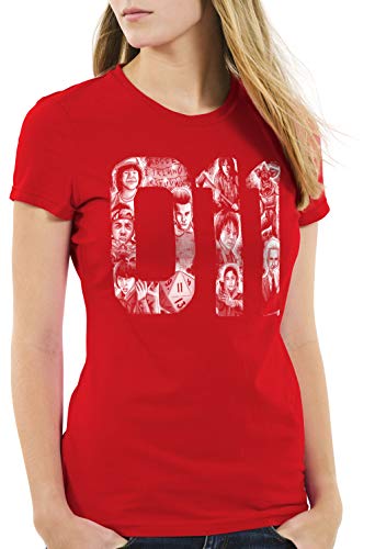 style3 Eleven 11 Damen T-Shirt Demogorgon Elfie Dustin, Farbe:Rot, Größe:S von style3