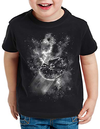 style3 Falcon in Space T-Shirt für Kinder rasender Falke, Größe:140 von style3