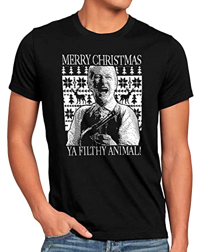 style3 Filthy Animal Herren T-Shirt Kevin Xmas Weihnachten Weihnachtspullover Pulli Ugly Sweater Strick, Größe:XL von style3