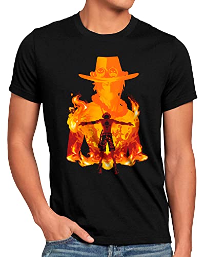 style3 Fire Fist Herren T-Shirt Piece Anime Manga Japan, Größe:XL von style3