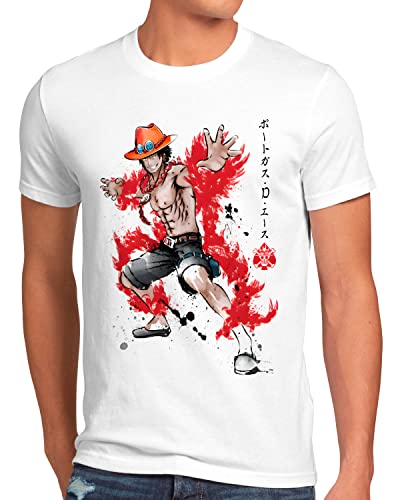 style3 Fire Fist Herren T-Shirt Piece Anime Manga Luffy Cosplay, Größe:L von style3