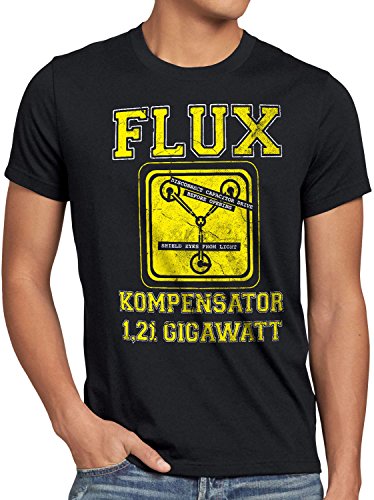 style3 Flux Kompensator Herren T-Shirt Game Gamer Zukunft Zurück Zeitreise, Größe:XXL;Farbe:Schwarz von style3