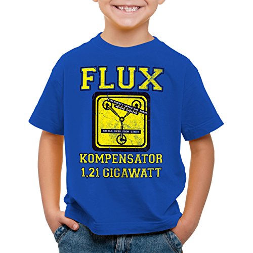 style3 Flux Kompensator Kinder T-Shirt McFly Game Gamer Zukunft Zurück Zeitreise, Farbe:Blau, Größe:140 von style3