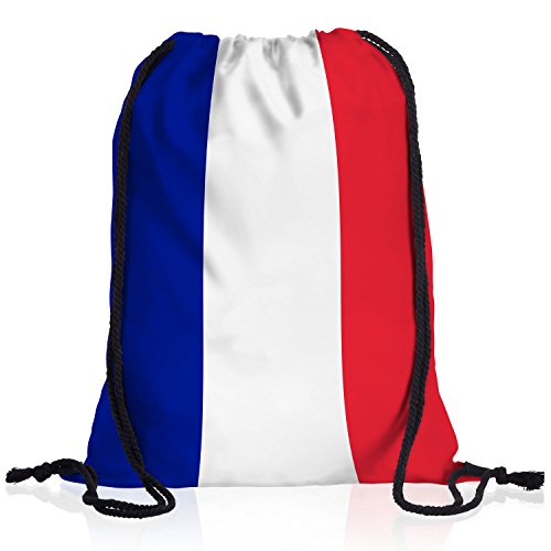 style3 Frankreich Turnbeutel Rucksack Tasche France Flagge WM EM Sport Beutel Festival Fahne Uni Schule Bunt von style3