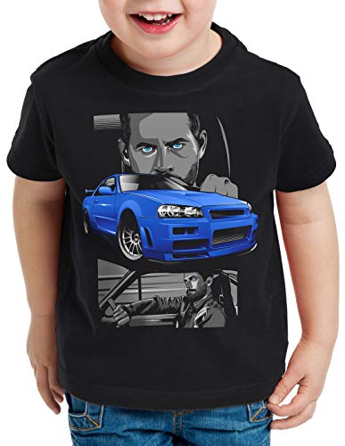style3 Furious Champion T-Shirt für Kinder Brian O'Conner autorennen, Größe:140 von style3
