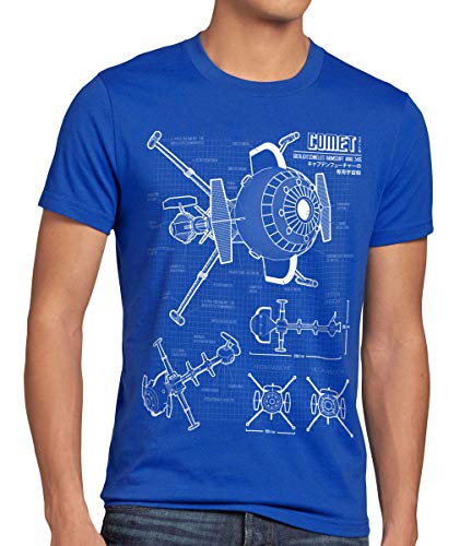 style3 Future Comet Herren T-Shirt Captain, Größe:4XL, Farbe:Blau von style3