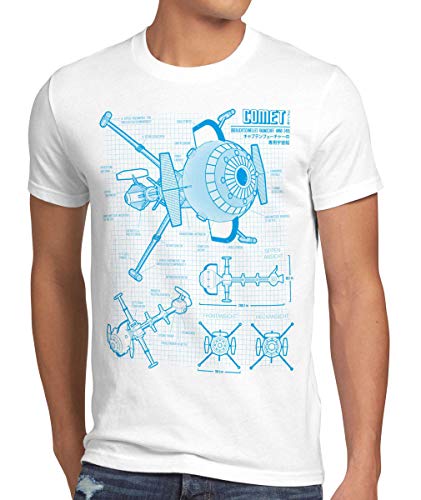 style3 Future Comet Herren T-Shirt Captain, Größe:5XL, Farbe:Weiß von style3