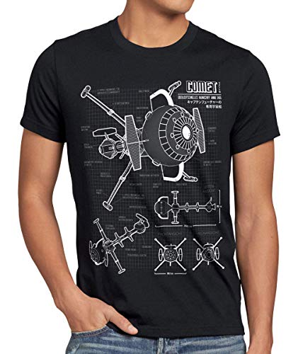 style3 Future Comet Herren T-Shirt Captain, Größe:S, Farbe:Schwarz von style3
