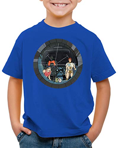 style3 Future Crew T-Shirt für Kinder Anime Raumschiff Captain, Farbe:Blau, Größe:140 von style3