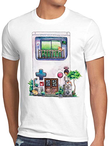 style3 Game Mansion Herren T-Shirt Pixel Boy 8bit Japan Haus, Größe:M von style3