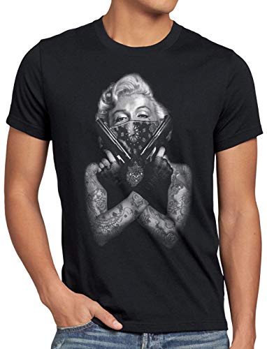 style3 Gangster Marilyn Herren T-Shirt Rock Monroe tätowiert Biker usa, Größe:M von style3