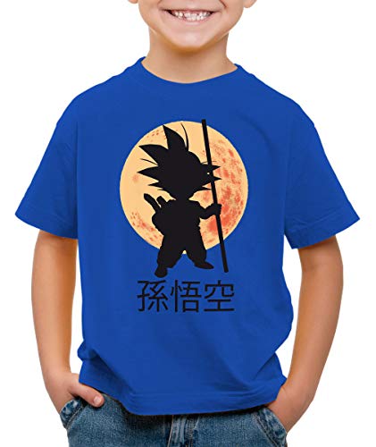 style3 Goku Moonlight Kinder T-Shirt, Farbe:Blau, Größe:128 von style3