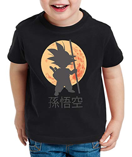 style3 Goku Moonlight Kinder T-Shirt, Farbe:Schwarz, Größe:152 von style3