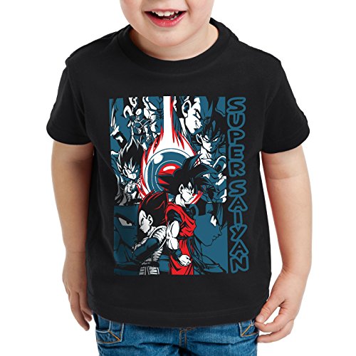 style3 Goku Vegeta Super Saiyan T-Shirt für Kinder Turtle Ball z Roshi Dragon, Größe:140 von style3