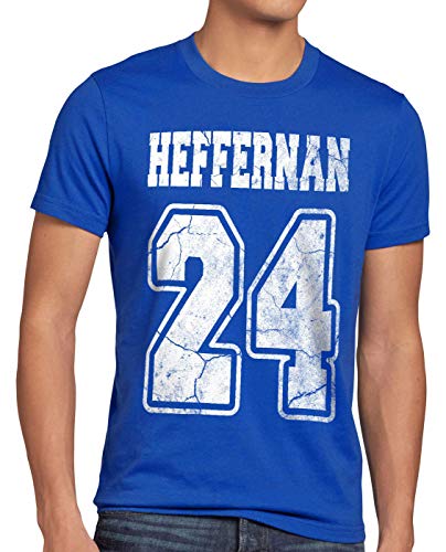 style3 Heffernan 24 T-Shirt Herren Doug Queens Sitcom, Größe:S, Farbe:Blau von style3