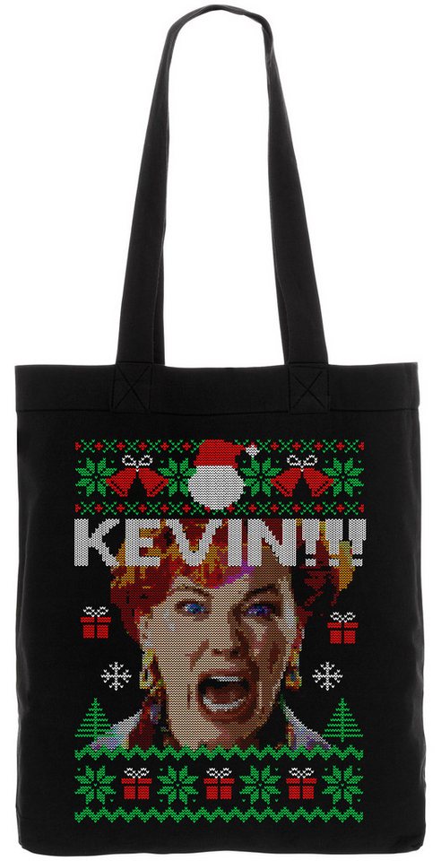 style3 Henkeltasche (1-tlg), Allein zu Haus Kevin Weihnachten Weihnachts Pullover ugly sweater von style3
