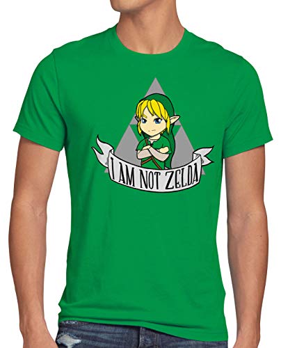 style3 I am not Herren T-Shirt link Hyrule Gamer, Größe:XXL, Farbe:Grün von style3