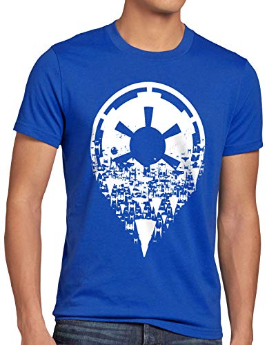 style3 Imperium Übermacht Herren T-Shirt sturmtruppen Todesstern, Größe:L, Farbe:Blau von style3